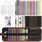 Sketch & Drawing Art Pencil Kit 52 Piece Set, 24 Color Pencil for Coloring Books, Pencil of Graphite & charcoal, 3-color Sketchbook, coloring book Etc, Art Supply Ideal for Adult Student Beginner Teen